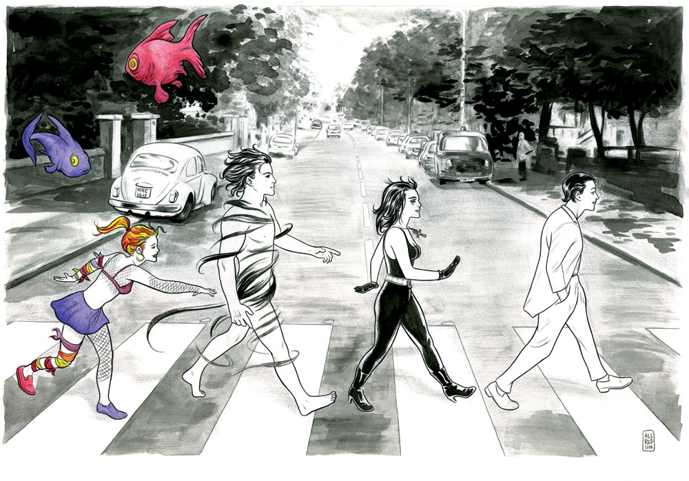 Michael Allred Artwork The Endless On Abbey Road Nucleus Art