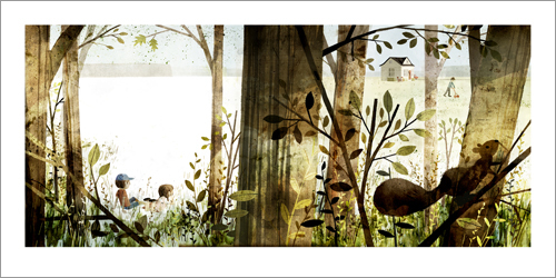 Jon Klassen Print House Held Up By Trees Page 05 06 Squirrel Nucleus Art Gallery And 6013