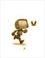 Robot and Sparrow (portrait), Jake Parker