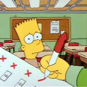 Resultado de imagen para bart simpson y una f